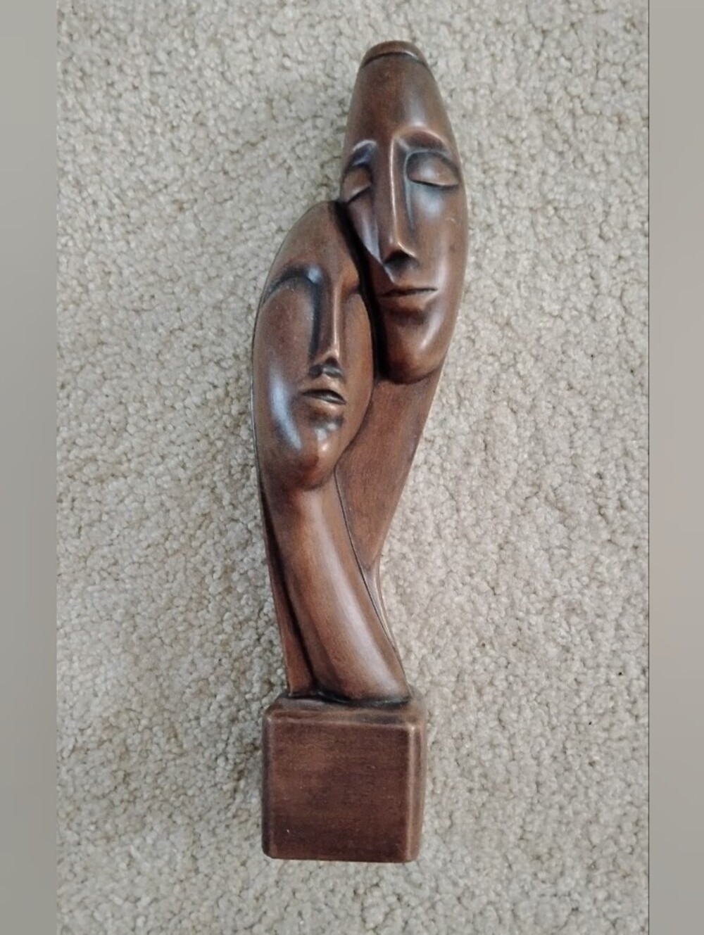 Mid-Century Brown Abstract Sculpture - Lovers & Devotion